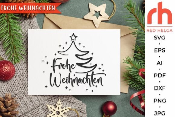 Frohe Weihnachten SVG: Germany Christmas Graphics for Crafts