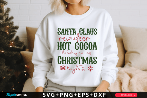 Santa Claus Reindeer Hot Cocoa Holiday Graphics