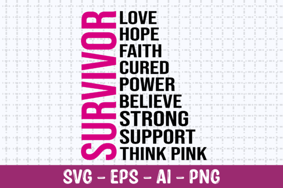 Survivor Love Hope Faith Cured SVG for Crafts & Graphics